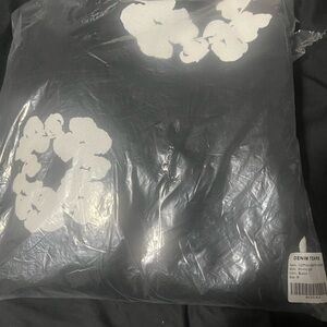 Denim Tears Black Sweatshirt with White Floral Design